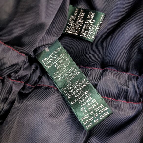 Lauren Ralph Lauren Men's Down Vegan Fur Hooded Parka Jacket Red Small - Picture 13 of 16